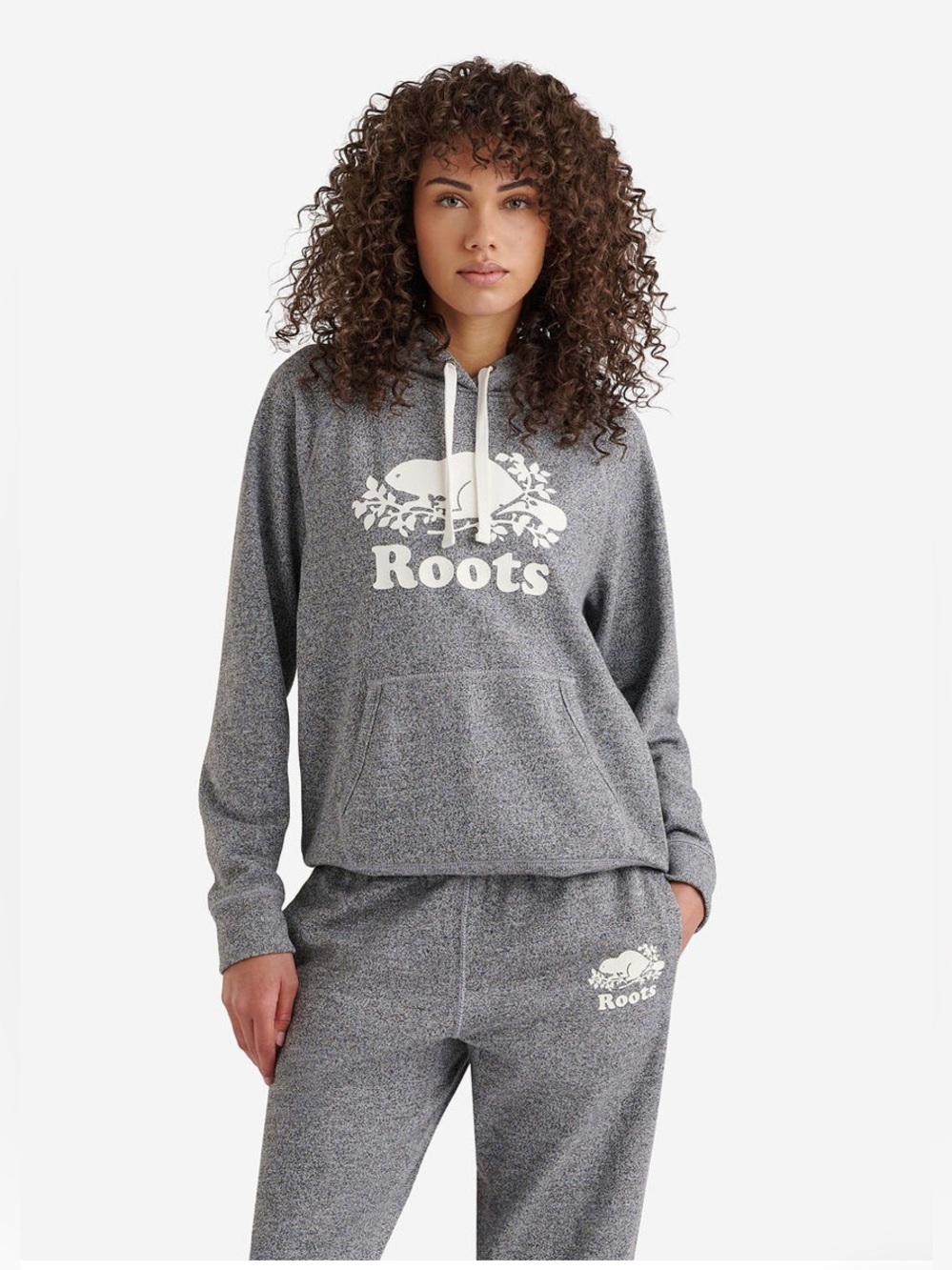 Roots Light Gray Hoodie with white Logo Patch